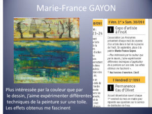 MARIE FRANCE GAYON ARTISTE PEINTRE
